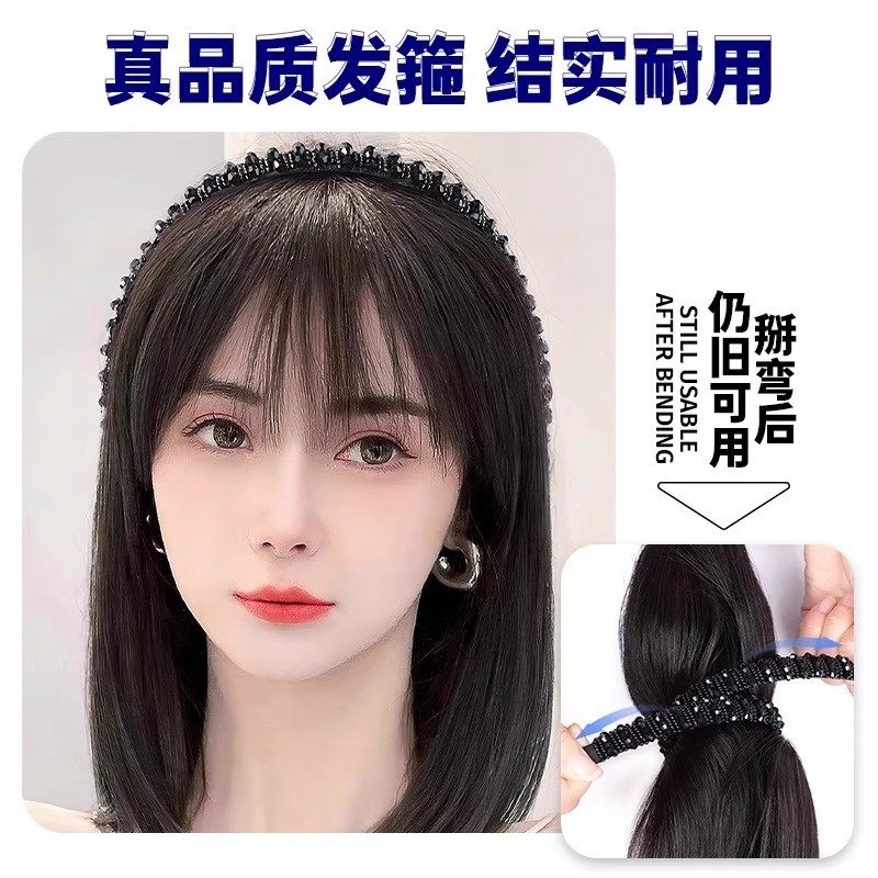水钻发箍刘海一体假发片女头顶遮白发增发量羊毛卷仿真直发补发片,淘宝优惠券,粉丝福利购,淘宝优惠卷