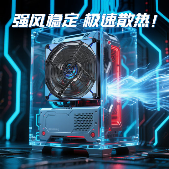 14cm大风量高转速220V散热风扇电脑主机柜机外置静音可调速高速