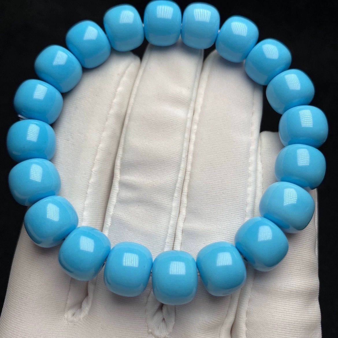 湖北原矿绿松手串高瓷果冻料桶珠男女款送礼盘玩单圈配饰手链,淘宝优惠券,粉丝福利购,淘宝优惠卷