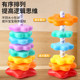 彩虹转转乐叠叠乐婴幼儿益智早教转转塔0一3岁宝宝旋转叠套圈玩具
