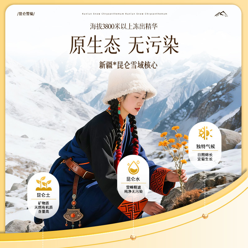 同仁堂菊花茶昆仑雪菊正品官方旗舰店特级胎菊贡菊花杭凉茶叶清火,淘宝优惠券,粉丝福利购,淘宝优惠卷