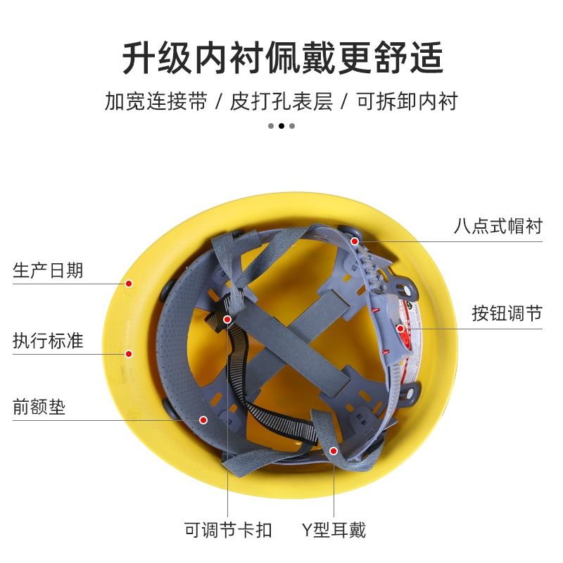 安全帽工地男国标加厚透气工程头盔建筑防护领导玻璃钢定制印字 - 图1