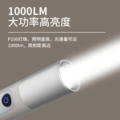 跨境新款强光手电筒伸缩变焦强光防水照明P50白激光手电工作侧灯 - 图0