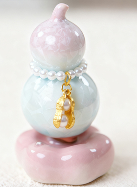 景德镇制结晶釉陶瓷转转乐小葫芦手工汽车小摆件陶瓷车载摆件茶宠