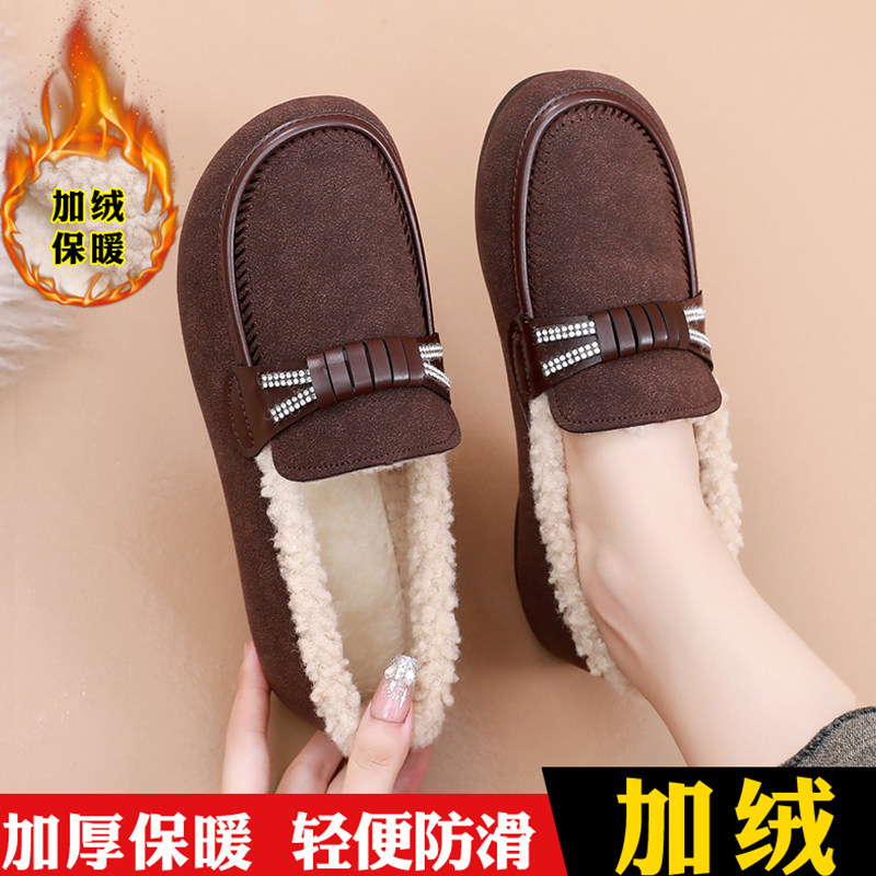 老北京布鞋女加绒妈妈棉鞋冬季防滑软底保暖奶奶鞋平底休闲豆豆鞋,淘宝优惠券,粉丝福利购,淘宝优惠卷