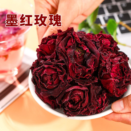 一朵一杯云南墨红玫瑰花茶冲泡水喝精美罐装独朵大玫瑰花花香甘甜 - 图2