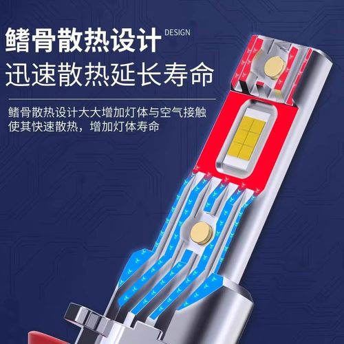 LED汽车大灯h1灯泡h7远近一体超亮h49005改装9012近光车灯h11强光 - 图2