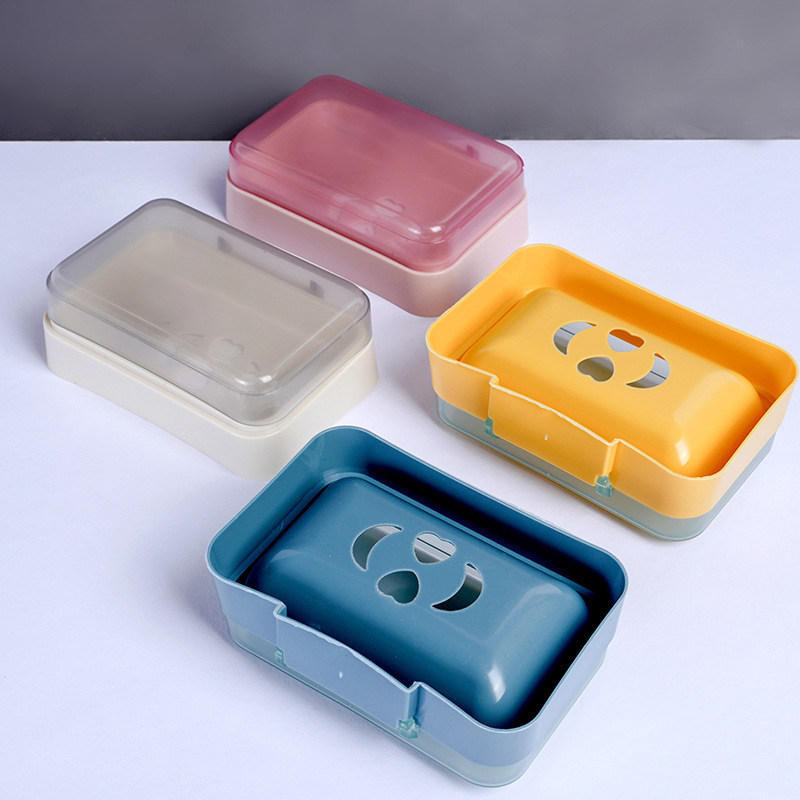 【2个】带盖沥水皂盒