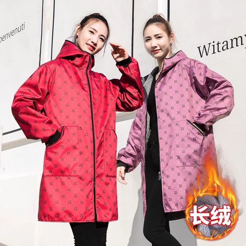 成人加绒工作服罩衣加厚保暖防水外套防风长袖围裙家用男女款冬季,淘宝优惠券,粉丝福利购,淘宝优惠卷