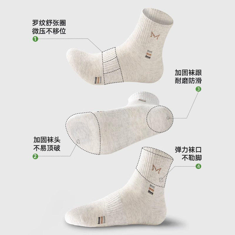 诸暨袜子男士男款秋冬季青少年运动中筒袜防臭吸汗新疆棉长袜耐磨,淘宝优惠券,粉丝福利购,淘宝优惠卷
