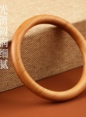 新中式桃木手镯原色时尚女款镯子桃木手镯复古国风细条手镯