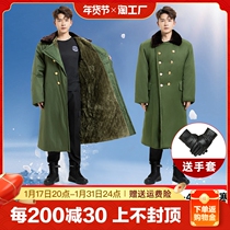 Northeast Great Cotton padded jacket for mens winter military green thickening lengthened Northeast extra-long cold-proof and warm labor Paoian cotton clothes