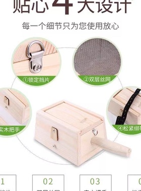 实木双孔艾灸盒随身灸家用木制双柱双针温灸仪器罐腰腹部全身通用