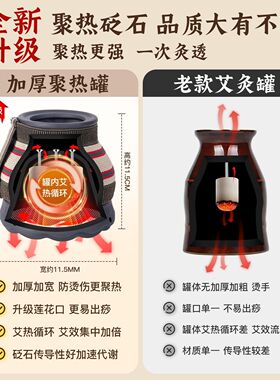 火龙罐中医院专用艾灸罐莲花砭石家用艾灸器具随身灸刮痧按摩一体