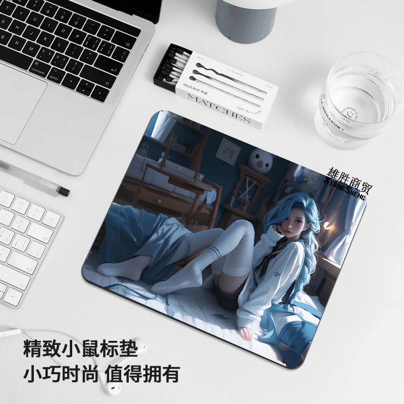暴走电脑电竞小号鼠标垫英雄联盟萝莉键盘垫金克丝游戏桌垫新款 - 图0