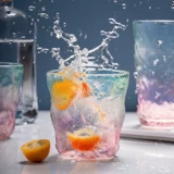 Ледниковая татуировка стеклянная чашка для водяной чашки женская стакана -кофейная чашка с пивной чашкой с высокой температурой с высокой температурой. Теплостойкость