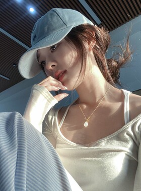 小狐狸刺绣蓝色棒球帽女款2026新款高级感大头围显脸小百搭鸭舌帽