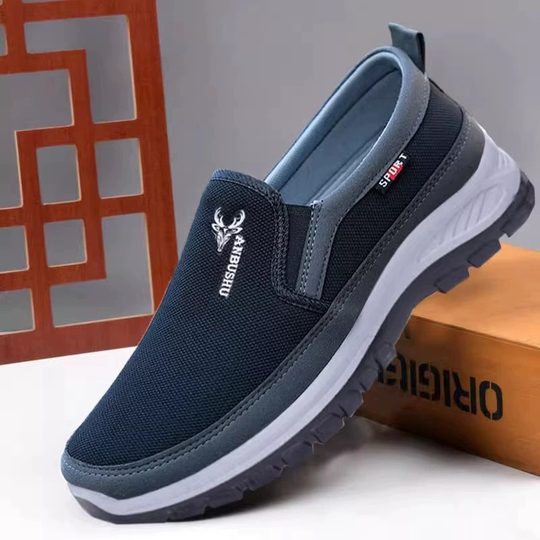 老北京布鞋男士牛筋底软底透气休闲鞋中年爸爸鞋运动鞋耐磨轻便