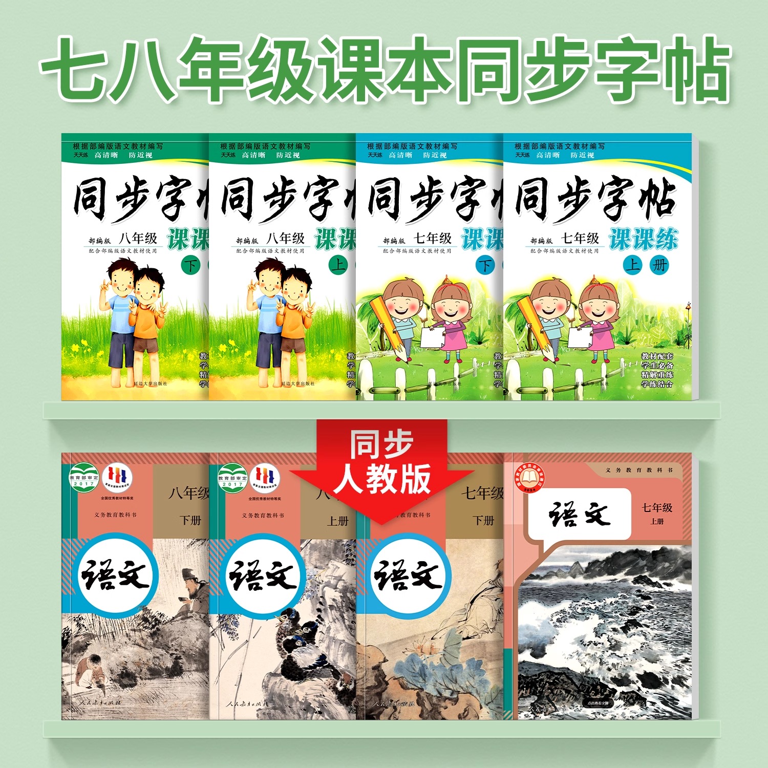 2025新版七年级八年级上册下册语文字帖专用钢笔字帖人教版英语课本同步小升初78初中生字帖正楷硬笔书法古诗词楷书临摹练字本 - 图0