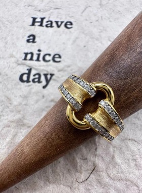 原创小众设计轻奢高级感意大利拉丝工艺o字戒指老钱风复古中古风