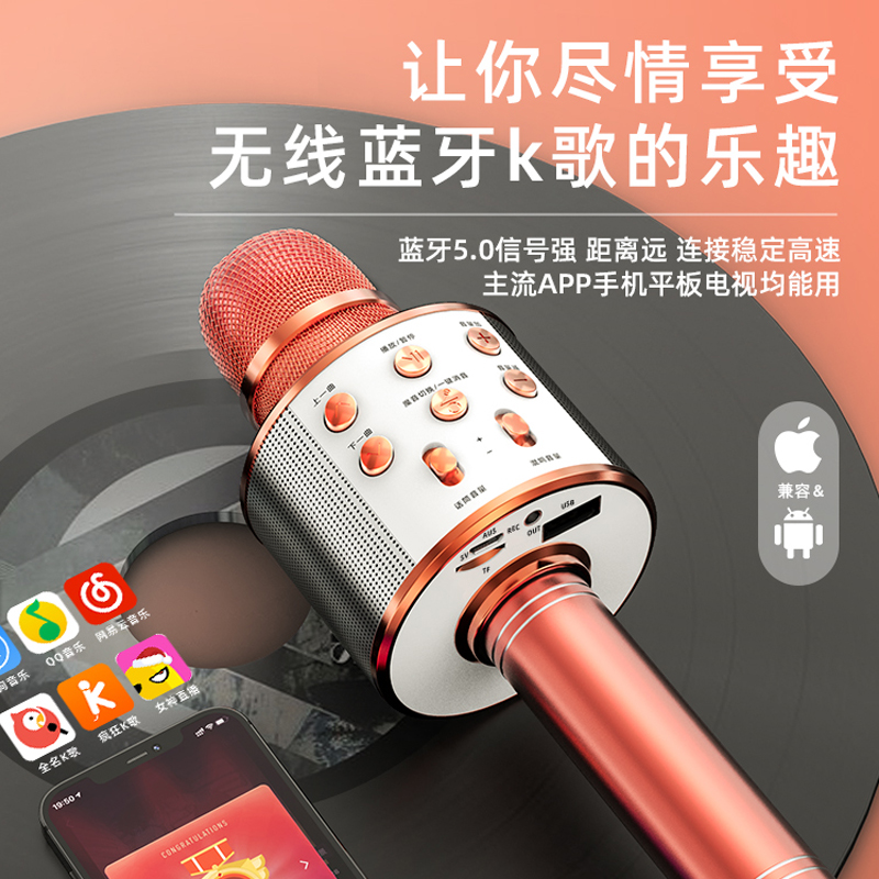 无线全民k歌话筒音响一体蓝牙麦克风儿童家专用手机电视唱KTV神器 - 图2