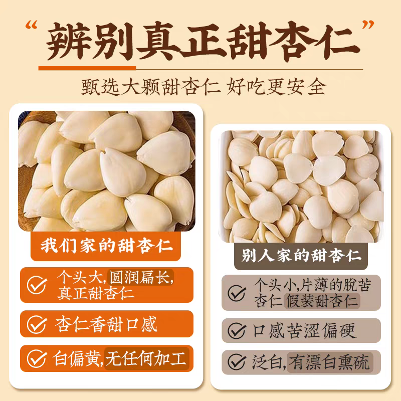 2025去皮南北杏仁片500g生甜杏仁德茶承煮露露烘焙原料原味果仁,淘宝优惠券,粉丝福利购,淘宝优惠卷