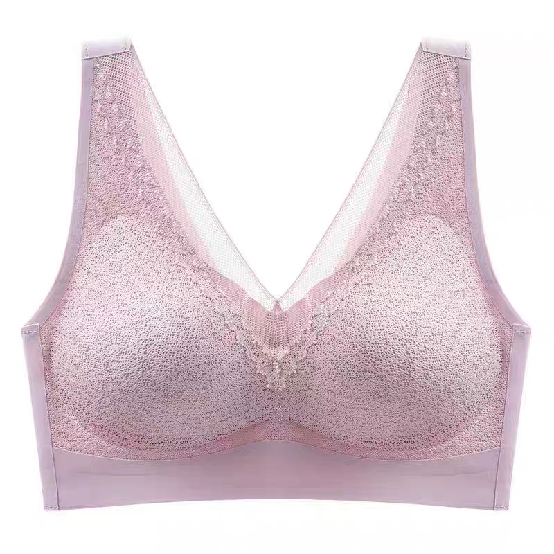 天天特卖工厂店泰国乳胶运动内衣女无痕钢圈小胸聚拢收副乳蕾丝美背背心文胸薄款3