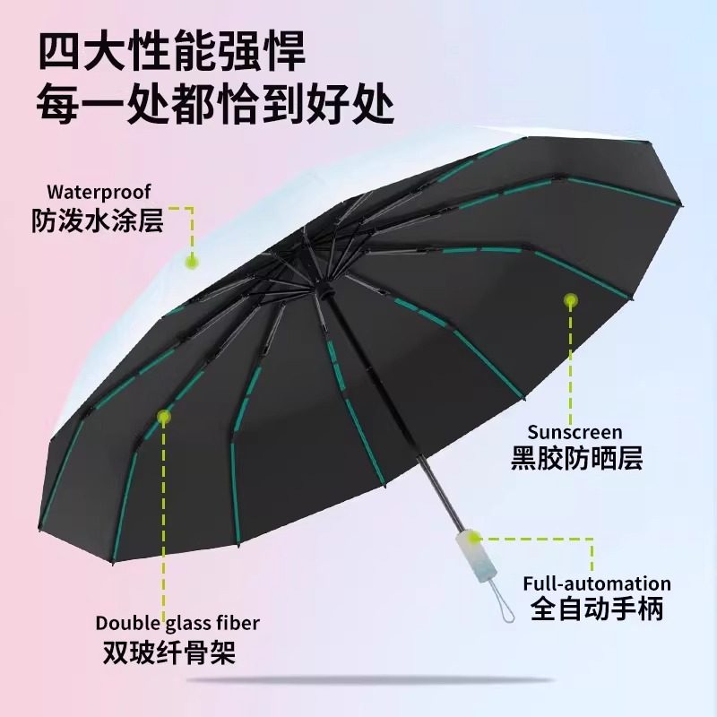 全自动雨伞女晴雨两用加大号加固折叠防晒防紫外线遮阳伞男太阳伞,淘宝优惠券,粉丝福利购,淘宝优惠卷