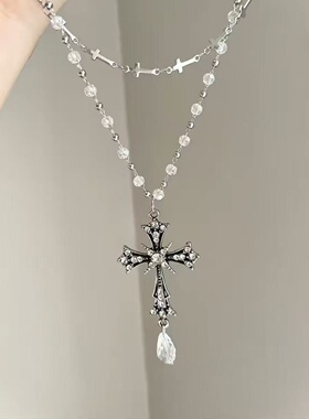 Vintage古着 The cross of fate项链多层叠戴锁骨链爆款