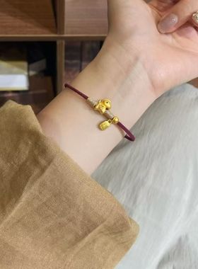 福运马上有钱手绳女款简约气质时尚本命年红绳闺蜜手链女学生礼物