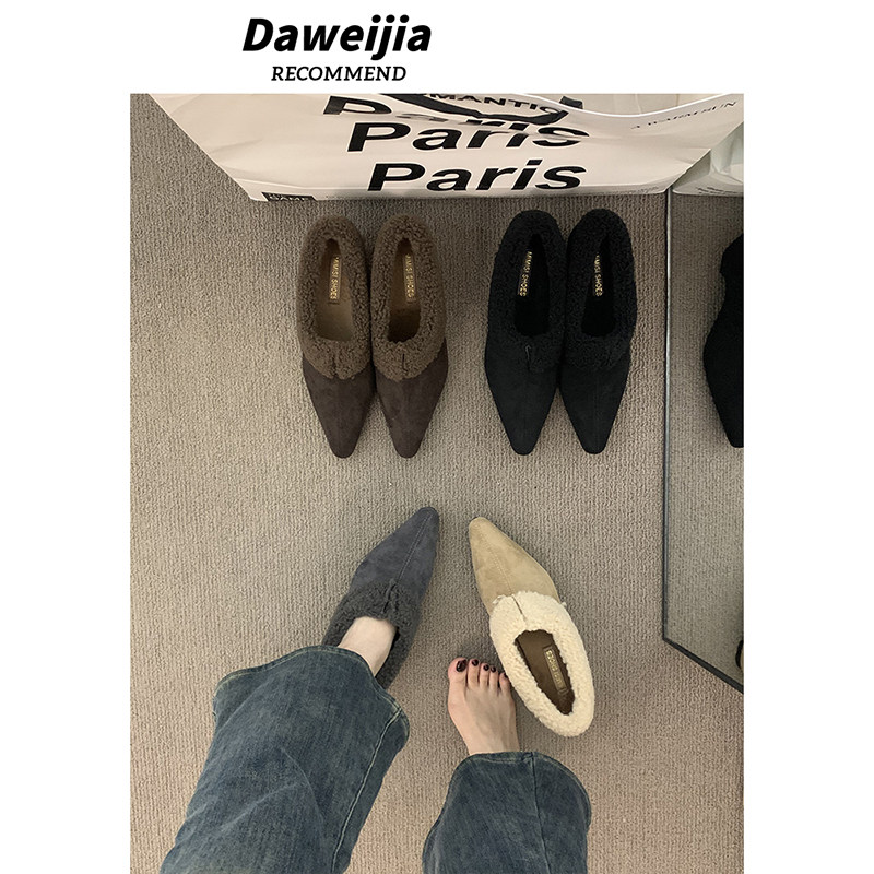 内增高6CM加绒毛毛鞋勃肯棉鞋女鞋子2025秋冬季高跟乐福毛绒单鞋,淘宝优惠券,粉丝福利购,淘宝优惠卷