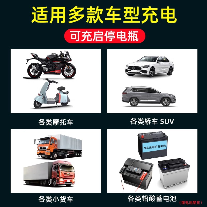 汽车电瓶充电器全智能修复铅酸蓄电池摩托车12v24v通用脉冲激活