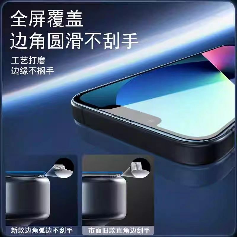 适用苹果15pro防窥钢化膜无尘仓14/13/12/11promax秒贴舱iphonexr/xs15plus蓝光护眼高清覆盖全屏除尘防爆-图2