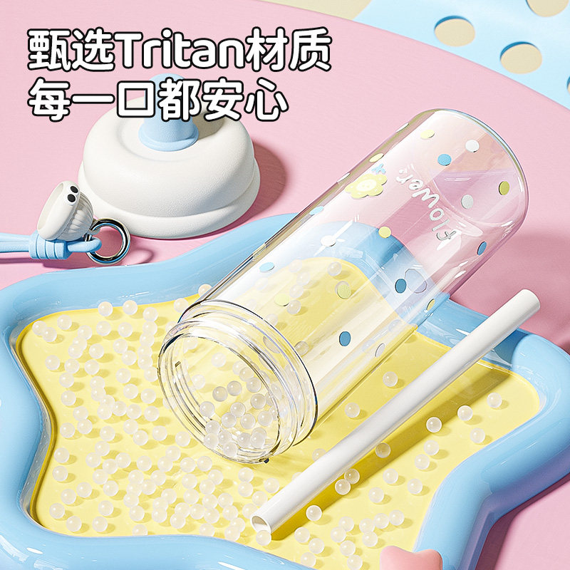 tritan水杯女生高颜值塑料杯2026新款吸管杯大容量吨吨杯子办公室
