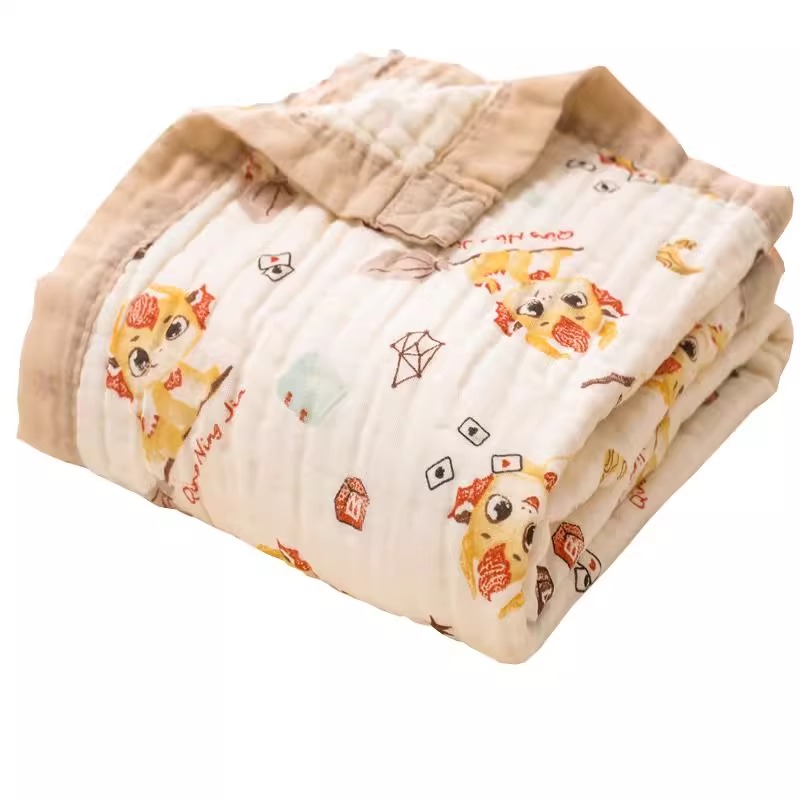 婴儿浴巾纯棉纱布吸水新生儿盖毯初生宝宝洗澡包被儿童毛巾被新款 - 图3