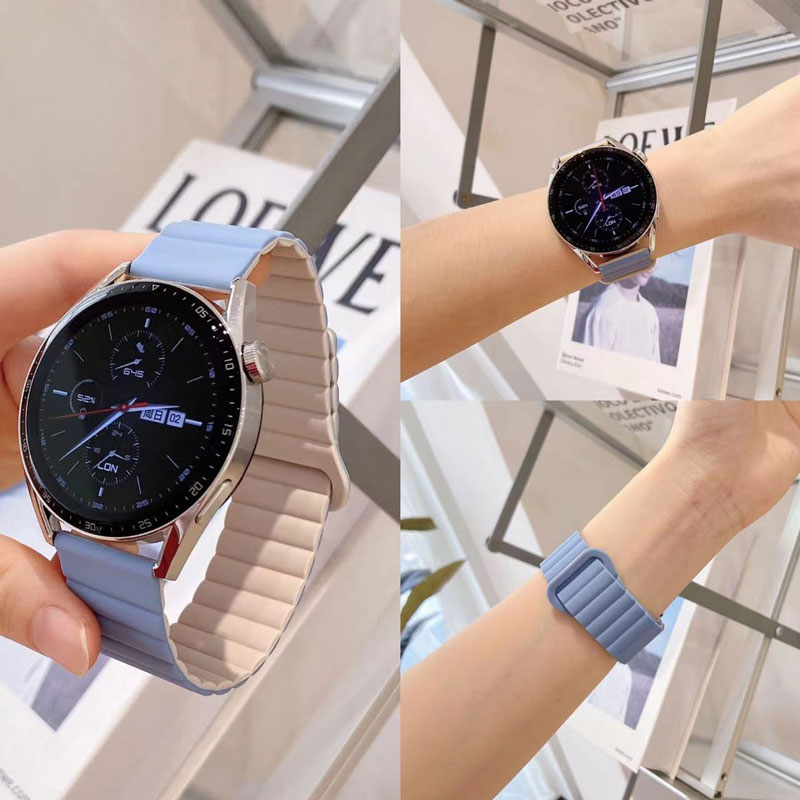 适用华为GT3表带磁吸硅胶watch3手表gt2pro回环表带buds运动ECG替换带GT1荣耀magic时尚ES保时捷GS配件4新款 - 图1
