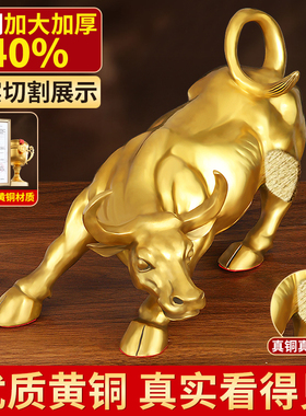 黄铜摆件创意华尔街旺市牛转乾坤