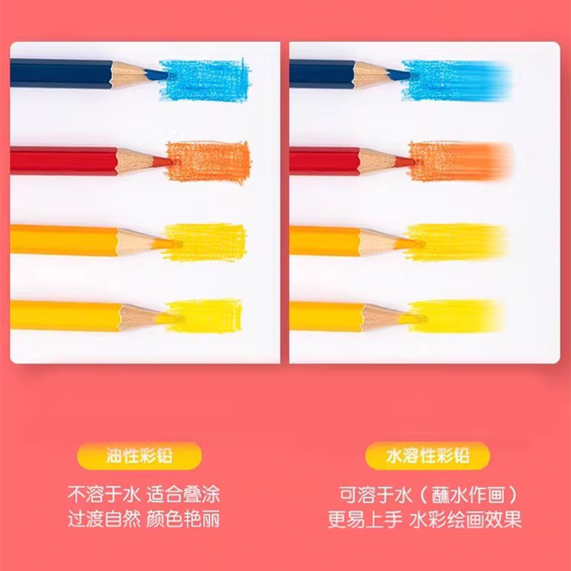 得力彩色铅笔可擦画画趣味创意48色油性水溶性24色手绘涂色笔套装绘画叠色彩笔画笔36色12色不易晕染不脏手,淘宝优惠券,粉丝福利购,淘宝优惠卷