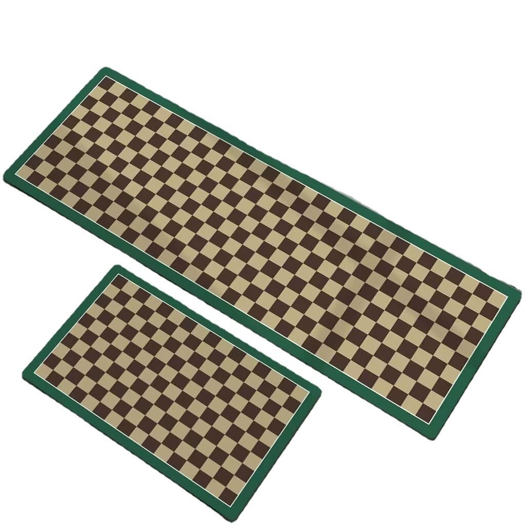 Simple cartoon kitchen floor mat absorbs water and oil, non-slip diatom mud long strips, stain-resistant carpet, soft non-slip mat