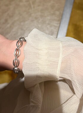 爆款拉丝精致鼓锤手镯女清冷感小众独特手环简约