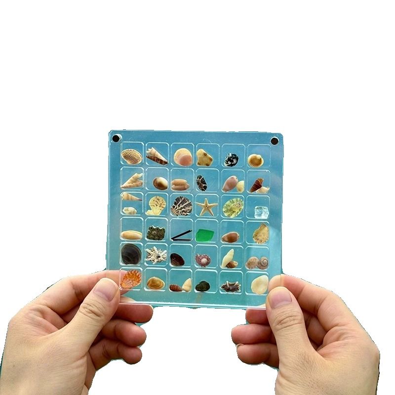 亚克力贝壳收纳盒石头饰品海螺微贝标本钻石收集高透明盒子桌面