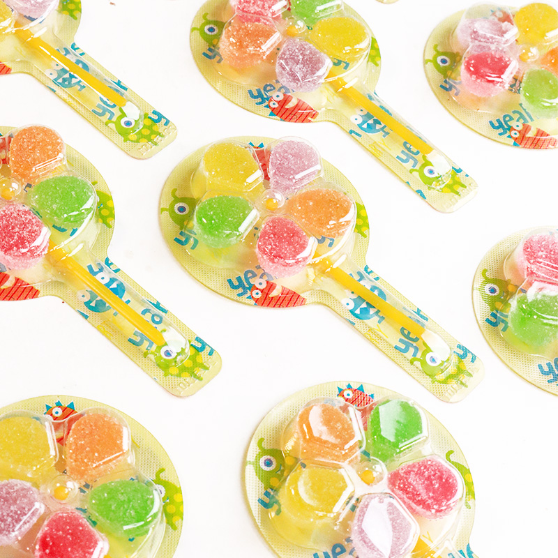 五彩风车软糖儿童糖果水果味棒棒糖彩虹糖