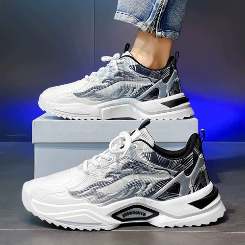 透气耐磨男士运动鞋男款2025青少年新款跑步休闲百搭夏季透气 - 图1