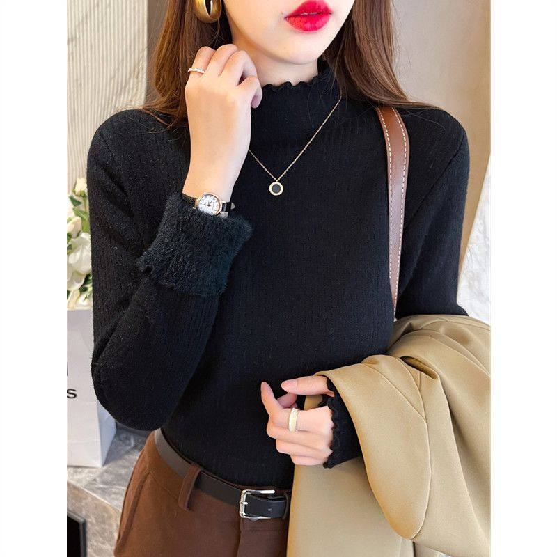 2025秋冬新款加绒加厚一体绒毛衣女半高领爆款大码内搭打底针织衫,淘宝优惠券,粉丝福利购,淘宝优惠卷