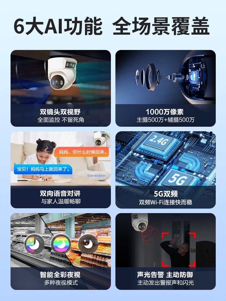 小米米家app监控器家用手机远程家庭摄像头360度全景店铺用高清 - 图2