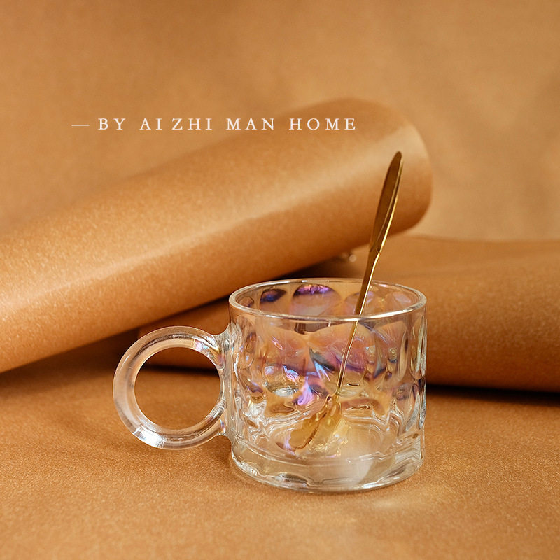 耐热玻璃轻奢风ins马克咖啡水杯带把大耳朵杯子创意颜值家用水杯