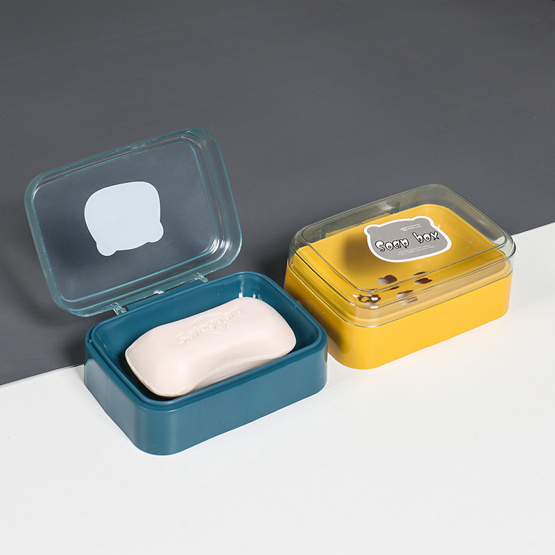 肥皂盒创意带盖沥水便携式学生宿舍卫生间家用浴室香皂盒子有翻盖 - 图1