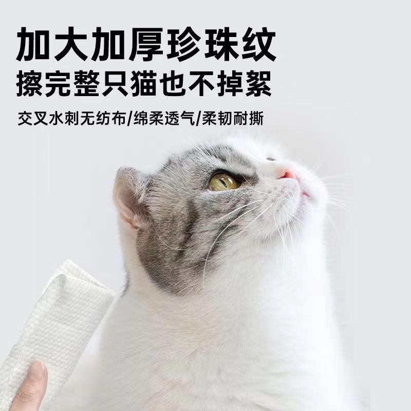 宠物清洁免洗湿巾加厚狗狗猫咪洗澡擦屁股脚部清洁用品除臭湿纸巾 - 图1