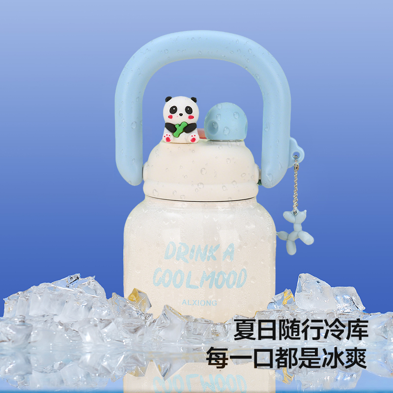 大容量保温杯吸管大肚杯316不锈钢水壶保冷水杯子女生礼物拎拎壶 - 图0