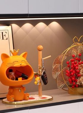 招财猫入户门口玄关钥匙收纳客厅家居装饰品摆件鞋柜乔迁新居礼物